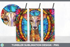 Stained Glass Whippet Dog Tumbler | Sublimation 20 oz Skinny Product Image 3
