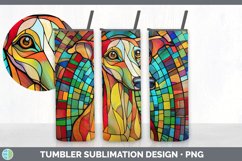 Stained Glass Whippet Dog Tumbler | Sublimation 20 oz Skinny Product Image 4