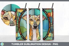 Stained Glass Whippet Dog Tumbler | Sublimation 20 oz Skinny Product Image 5