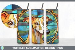 Stained Glass Whippet Dog Tumbler | Sublimation 20 oz Skinny Product Image 6