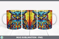 Stained Glass Owl Bird Mug Wrap | Sublimation Coffee Cup Des Product Image 3