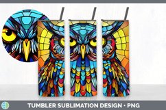 Stained Glass Owl Bird Tumbler | Sublimation 20 oz Skinny Tu Product Image 3