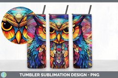 Stained Glass Owl Bird Tumbler | Sublimation 20 oz Skinny Tu Product Image 4