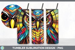 Stained Glass Owl Bird Tumbler | Sublimation 20 oz Skinny Tu Product Image 5