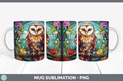 Stained Glass Owl Bird Mug Wrap | Sublimation Coffee Cup Des Product Image 6