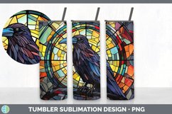 Stained Glass Crow Bird Tumbler | Sublimation 20 oz Skinny T Product Image 2