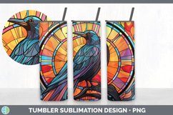 Stained Glass Crow Bird Tumbler | Sublimation 20 oz Skinny T Product Image 3