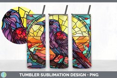 Stained Glass Crow Bird Tumbler | Sublimation 20 oz Skinny T Product Image 4