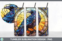 Stained Glass Crow Bird Tumbler | Sublimation 20 oz Skinny T Product Image 5