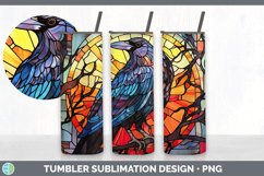 Stained Glass Crow Bird Tumbler | Sublimation 20 oz Skinny T Product Image 6