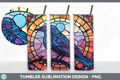 Stained Glass Crow Bird Tumbler | Sublimation 20 oz Skinny T Product Image 7