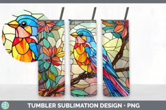 Stained Glass Finch Bird Tumbler | Sublimation 20 oz Skinny Product Image 3