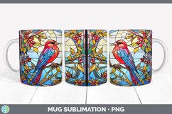Stained Glass Finch Bird Mug Wrap | Sublimation Coffee Cup D Product Image 4