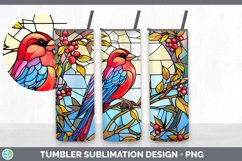 Stained Glass Finch Bird Tumbler | Sublimation 20 oz Skinny Product Image 4