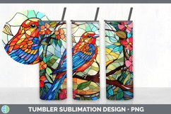 Stained Glass Finch Bird Tumbler | Sublimation 20 oz Skinny Product Image 5