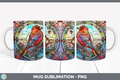 Stained Glass Finch Bird Mug Wrap | Sublimation Coffee Cup D Product Image 7