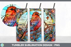 Stained Glass Finch Bird Tumbler | Sublimation 20 oz Skinny Product Image 7