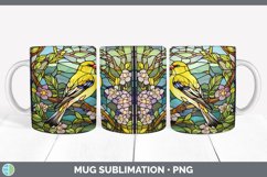 Stained Glass Goldfinch Bird Mug Wrap | Sublimation Coffee C Product Image 2