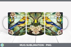 Stained Glass Goldfinch Bird Mug Wrap | Sublimation Coffee C Product Image 4