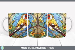 Stained Glass Goldfinch Bird Mug Wrap | Sublimation Coffee C Product Image 5