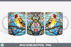 Stained Glass Goldfinch Bird Mug Wrap | Sublimation Coffee C Product Image 7