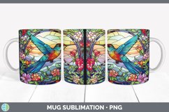 Stained Glass Hummingbird Bird Mug Wrap | Sublimation Coffee Product Image 3