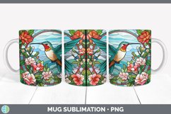 Stained Glass Hummingbird Bird Mug Wrap | Sublimation Coffee Product Image 4