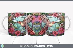Stained Glass Hummingbird Bird Mug Wrap | Sublimation Coffee Product Image 5