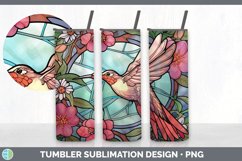 Stained Glass Hummingbird Bird Tumbler | Sublimation 20 oz S Product Image 5