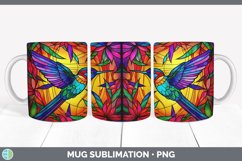 Stained Glass Hummingbird Bird Mug Wrap | Sublimation Coffee Product Image 6