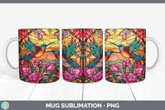 Stained Glass Hummingbird Bird Mug Wrap | Sublimation Coffee Product Image 7