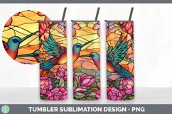 Stained Glass Hummingbird Bird Tumbler | Sublimation 20 oz S Product Image 7