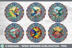 Stained Glass Hummingbird Bird Wind Spinner | Sublimation Sp Product Image 2