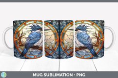 Stained Glass Kingfisher Bird Mug Wrap | Sublimation Coffee Product Image 2