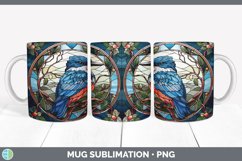 Stained Glass Kingfisher Bird Mug Wrap | Sublimation Coffee Product Image 3