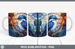 Stained Glass Kingfisher Bird Mug Wrap | Sublimation Coffee Product Image 4
