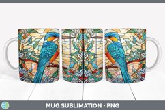 Stained Glass Kingfisher Bird Mug Wrap | Sublimation Coffee Product Image 5