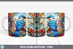 Stained Glass Kingfisher Bird Mug Wrap | Sublimation Coffee Product Image 6