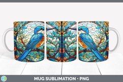 Stained Glass Kingfisher Bird Mug Wrap | Sublimation Coffee Product Image 7