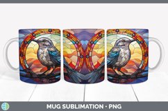 Stained Glass Mockingbird Bird Mug Wrap | Sublimation Coffee Product Image 4