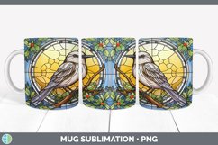Stained Glass Mockingbird Bird Mug Wrap | Sublimation Coffee Product Image 6