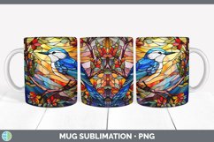 Stained Glass Nuthatch Bird Mug Wrap | Sublimation Coffee Cu Product Image 2