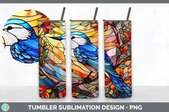 Stained Glass Nuthatch Bird Tumbler | Sublimation 20 oz Skin Product Image 2