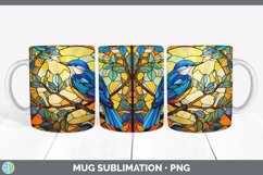 Stained Glass Nuthatch Bird Mug Wrap | Sublimation Coffee Cu Product Image 3