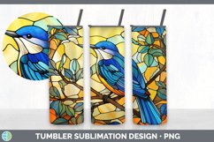 Stained Glass Nuthatch Bird Tumbler | Sublimation 20 oz Skin Product Image 3