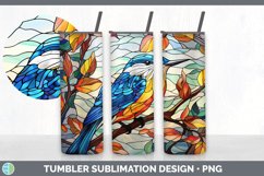 Stained Glass Nuthatch Bird Tumbler | Sublimation 20 oz Skin Product Image 4