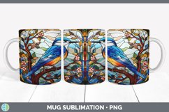 Stained Glass Nuthatch Bird Mug Wrap | Sublimation Coffee Cu Product Image 5