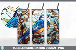 Stained Glass Nuthatch Bird Tumbler | Sublimation 20 oz Skin Product Image 5