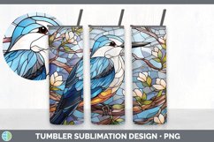 Stained Glass Nuthatch Bird Tumbler | Sublimation 20 oz Skin Product Image 6