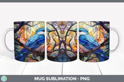 Stained Glass Nuthatch Bird Mug Wrap | Sublimation Coffee Cu Product Image 7